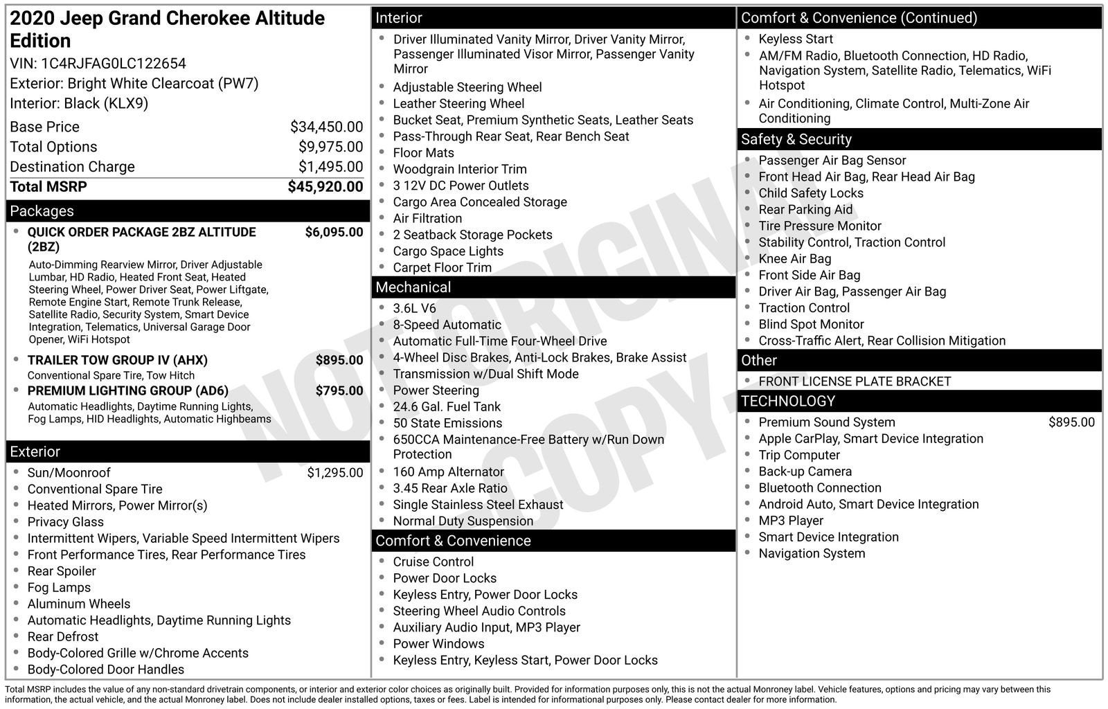 2020 Jeep Grand Cherokee Altitude