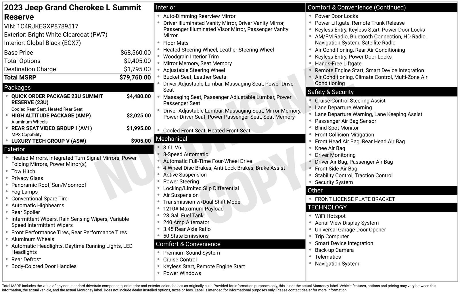 2023 Jeep Grand Cherokee L Summit Reserve