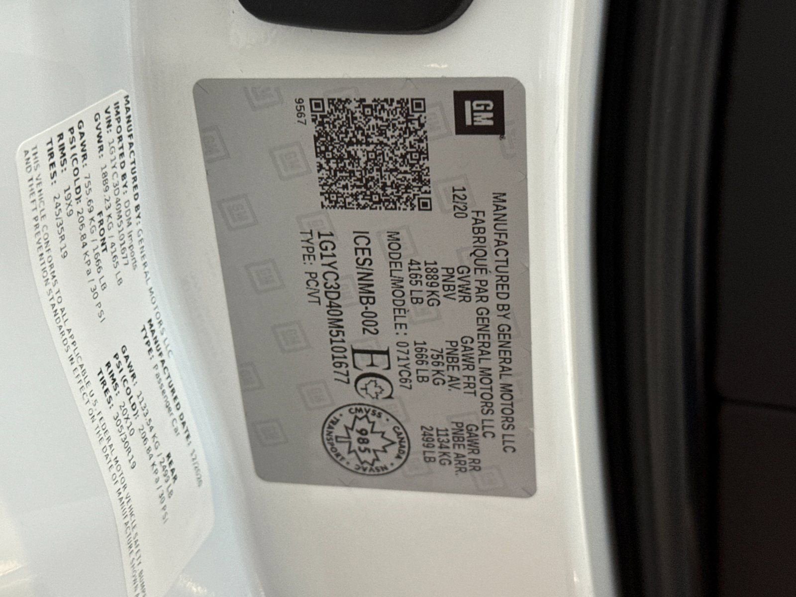 2021 Chevrolet Corvette Stingray 3LT