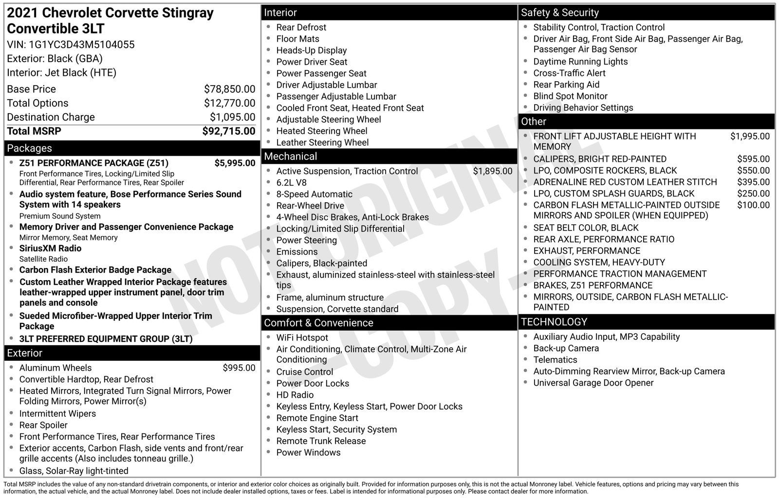 2021 Chevrolet Corvette Stingray 3LT