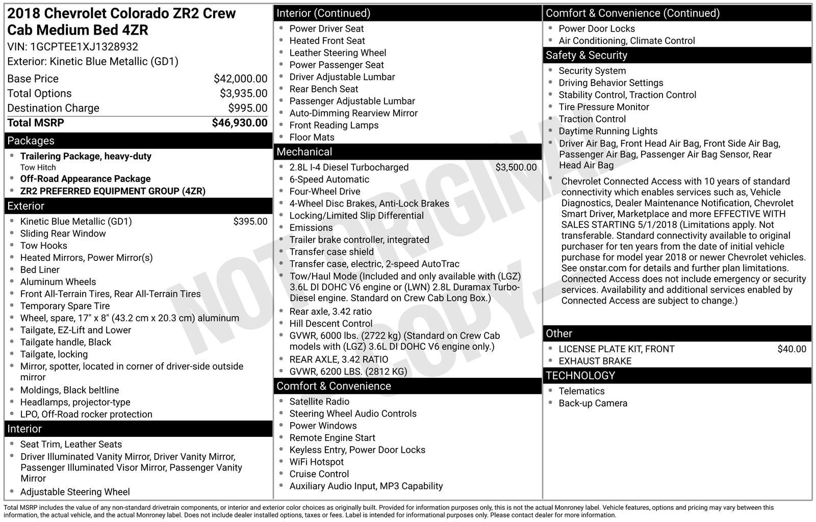 2018 Chevrolet Colorado 4WD ZR2
