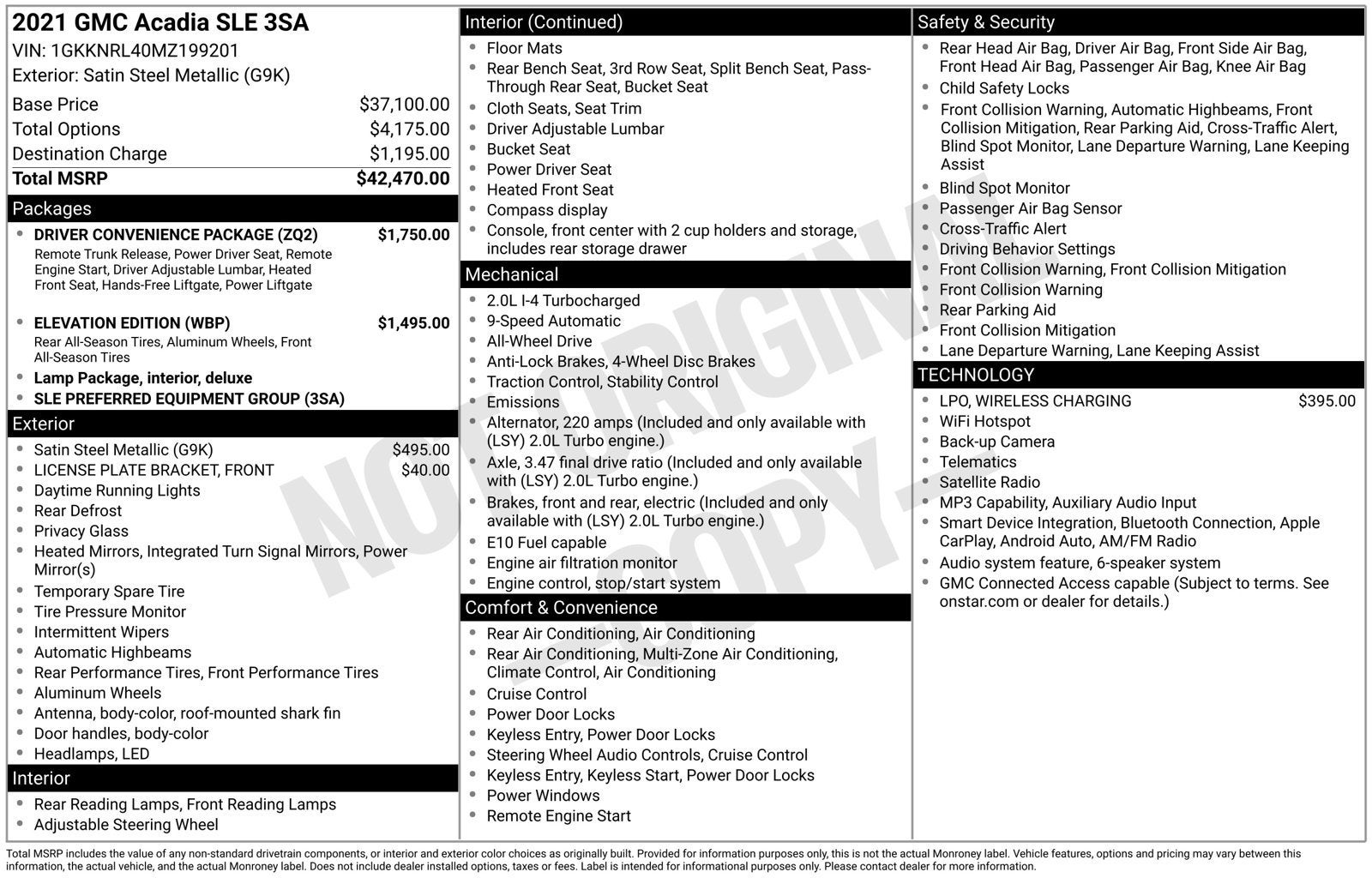 2021 GMC Acadia SLE