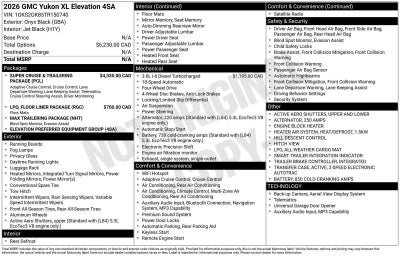 2026 GMC Yukon XL Elevation