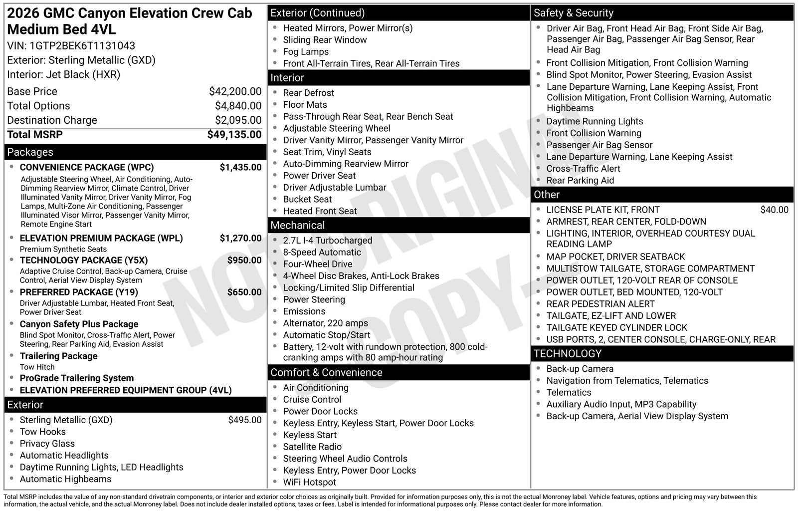 2026 GMC Canyon Elevation