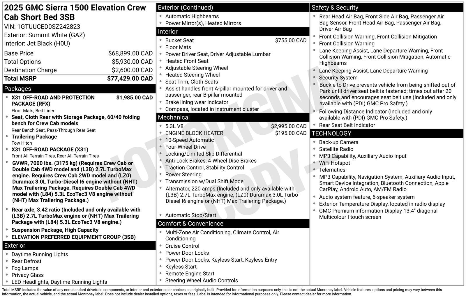 2025 GMC Sierra 1500 Elevation