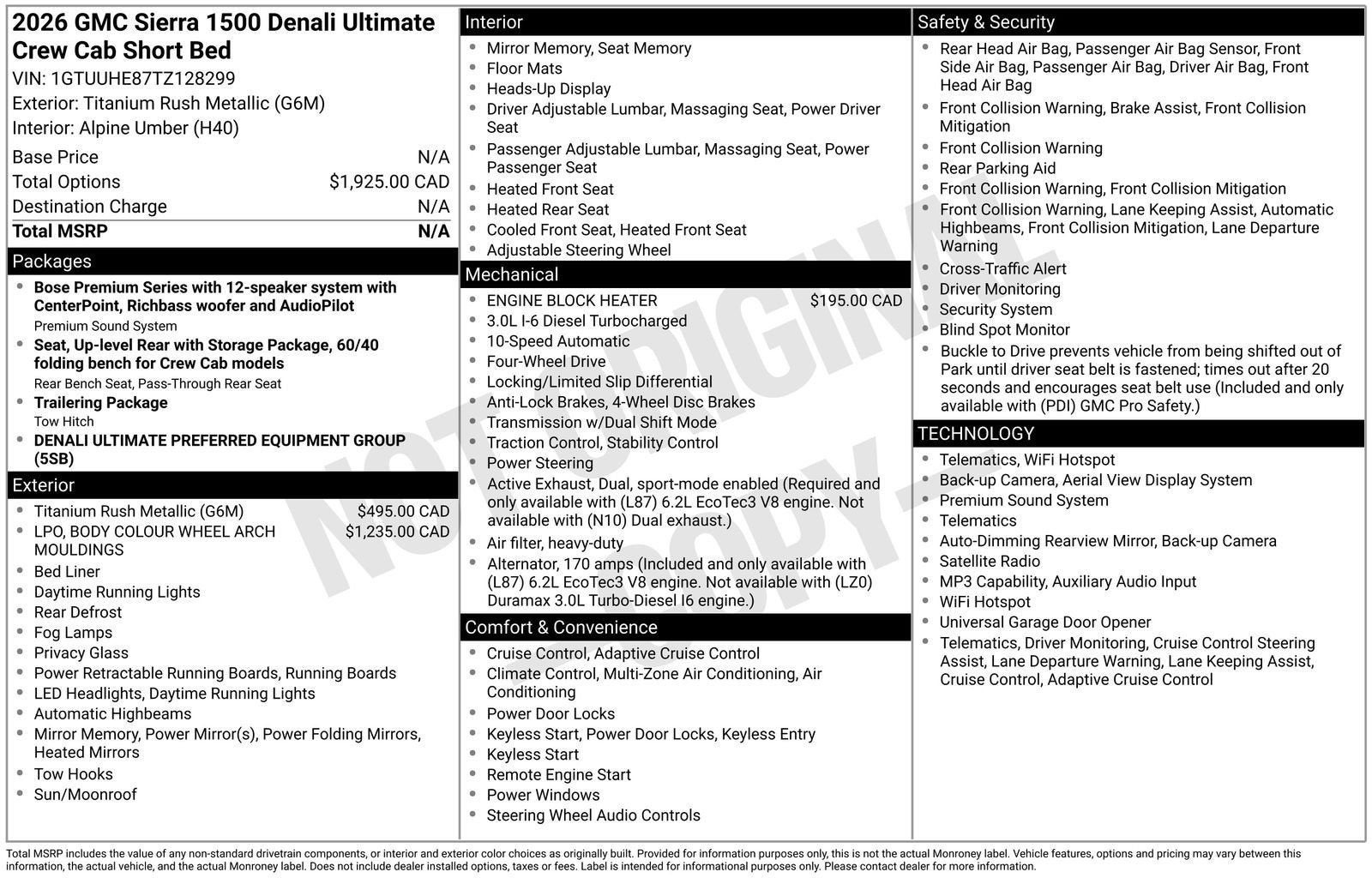 2026 GMC Sierra 1500 Denali Ultimate