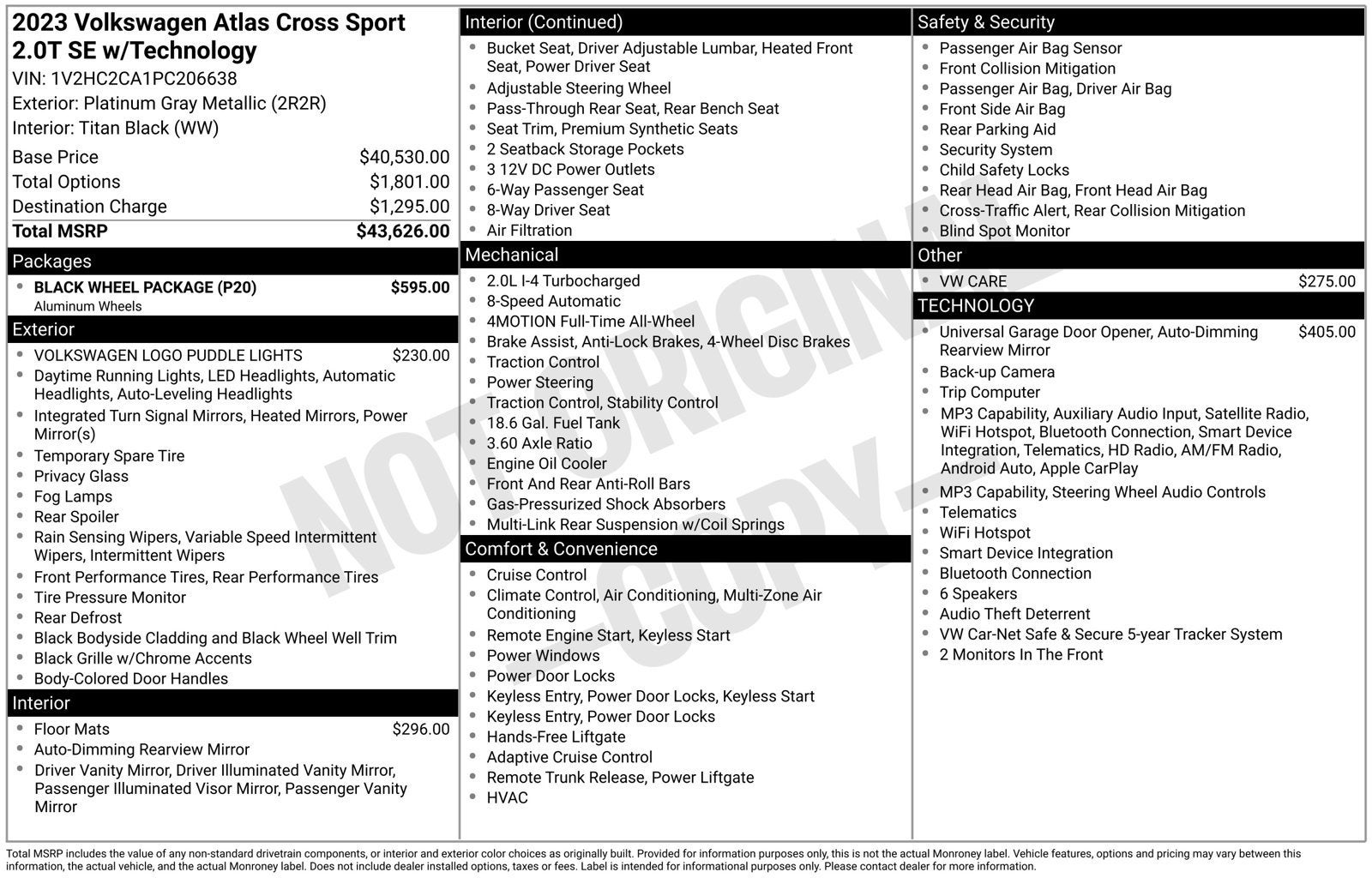 2023 Volkswagen Atlas Cross Sport 2.0T SE w/Technology