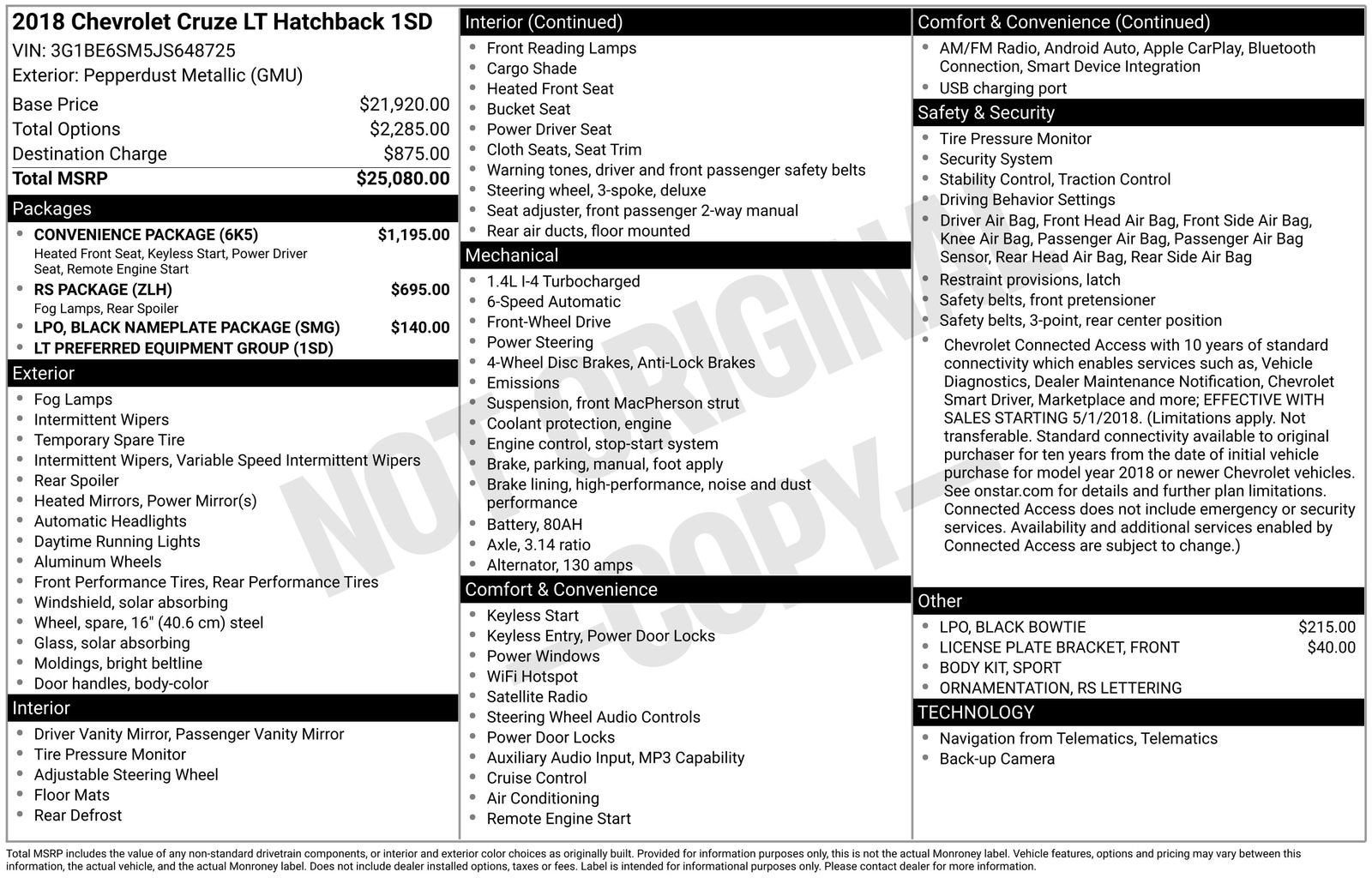 2018 Chevrolet Cruze LT