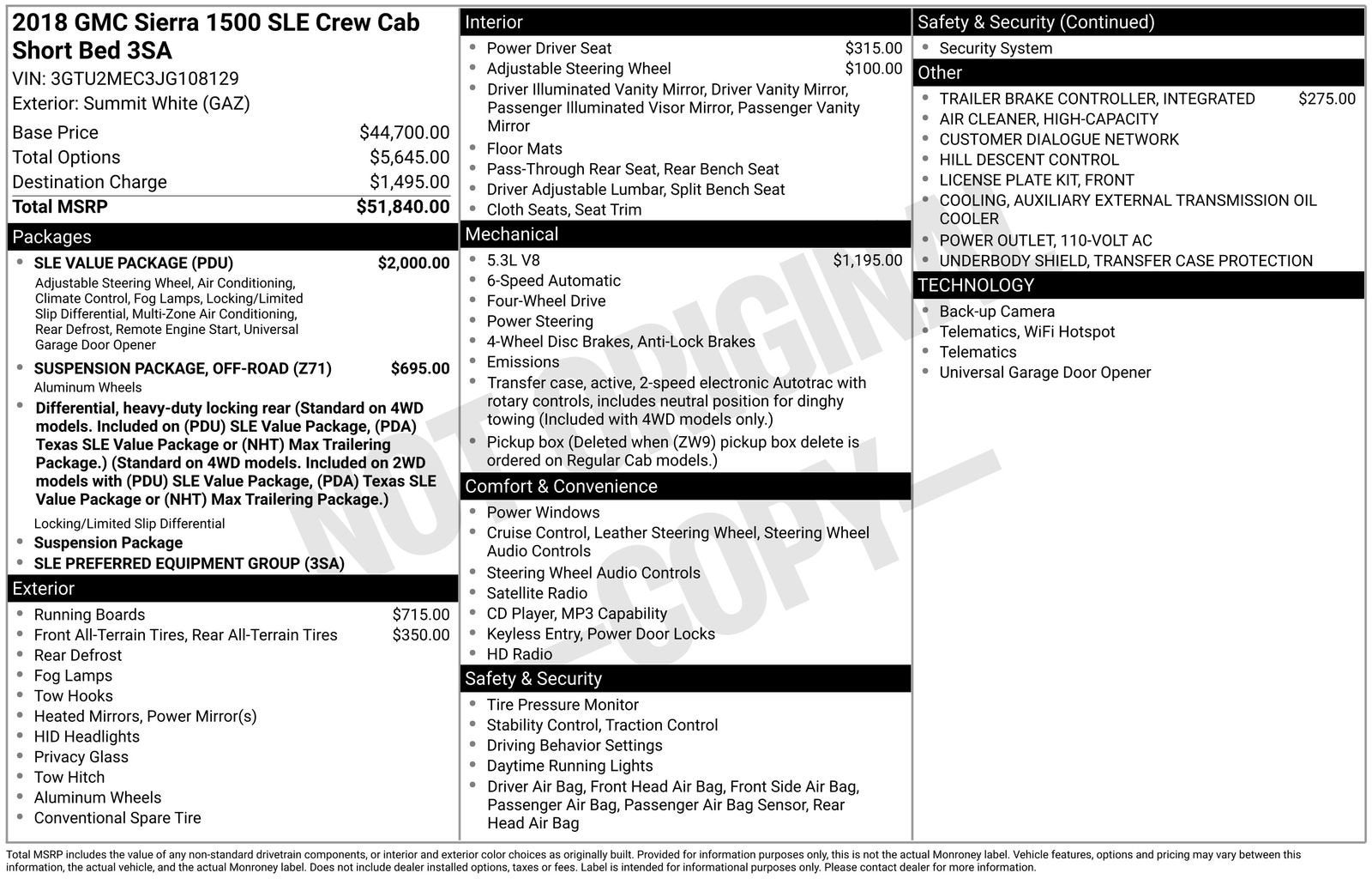 2018 GMC Sierra 1500 SLE