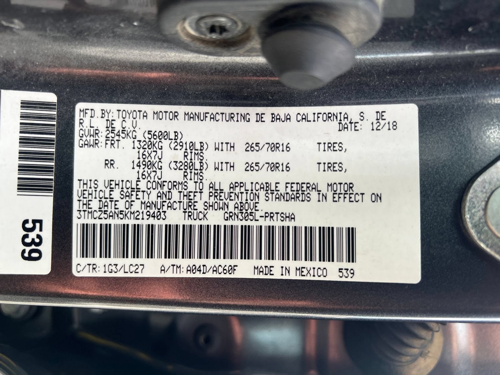 2019 Toyota Tacoma 4WD SR