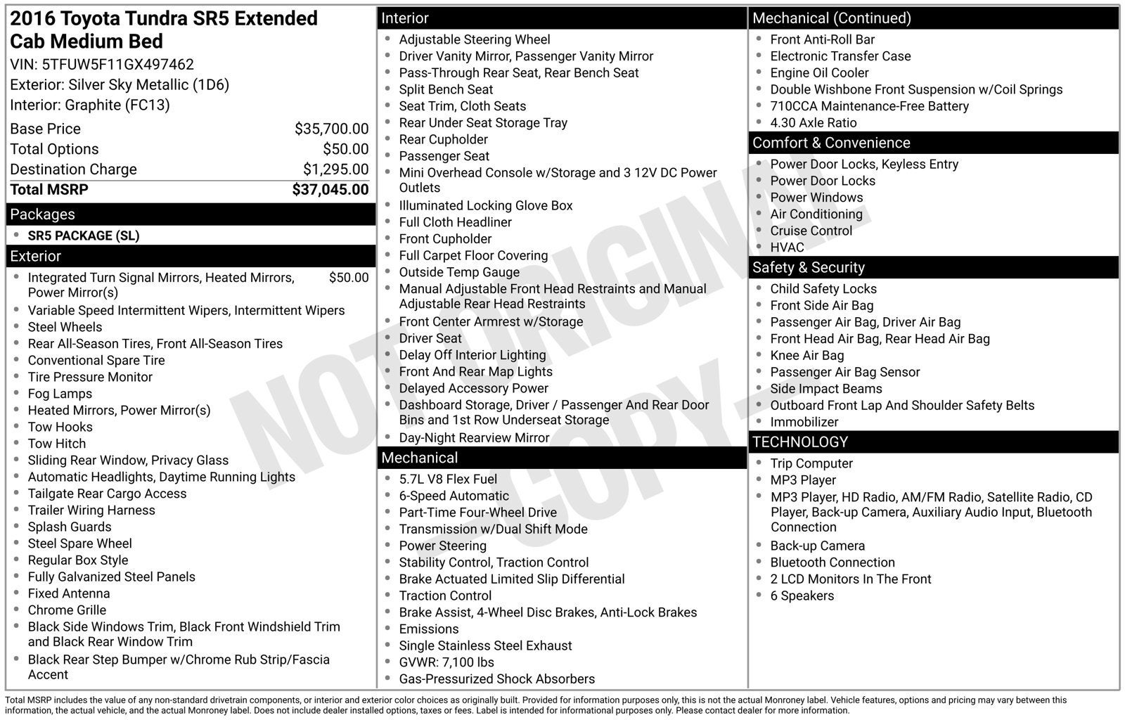2016 Toyota Tundra 4WD Truck SR