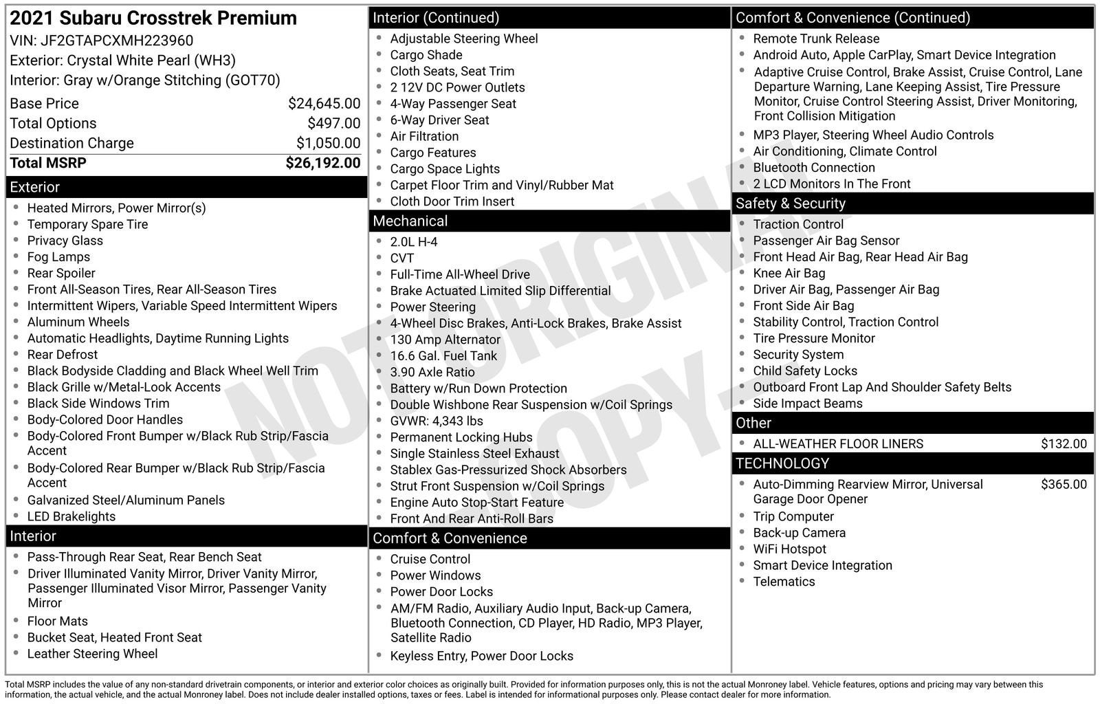 2021 Subaru Crosstrek Premium