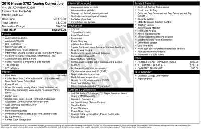 2010 Nissan 370Z Touring