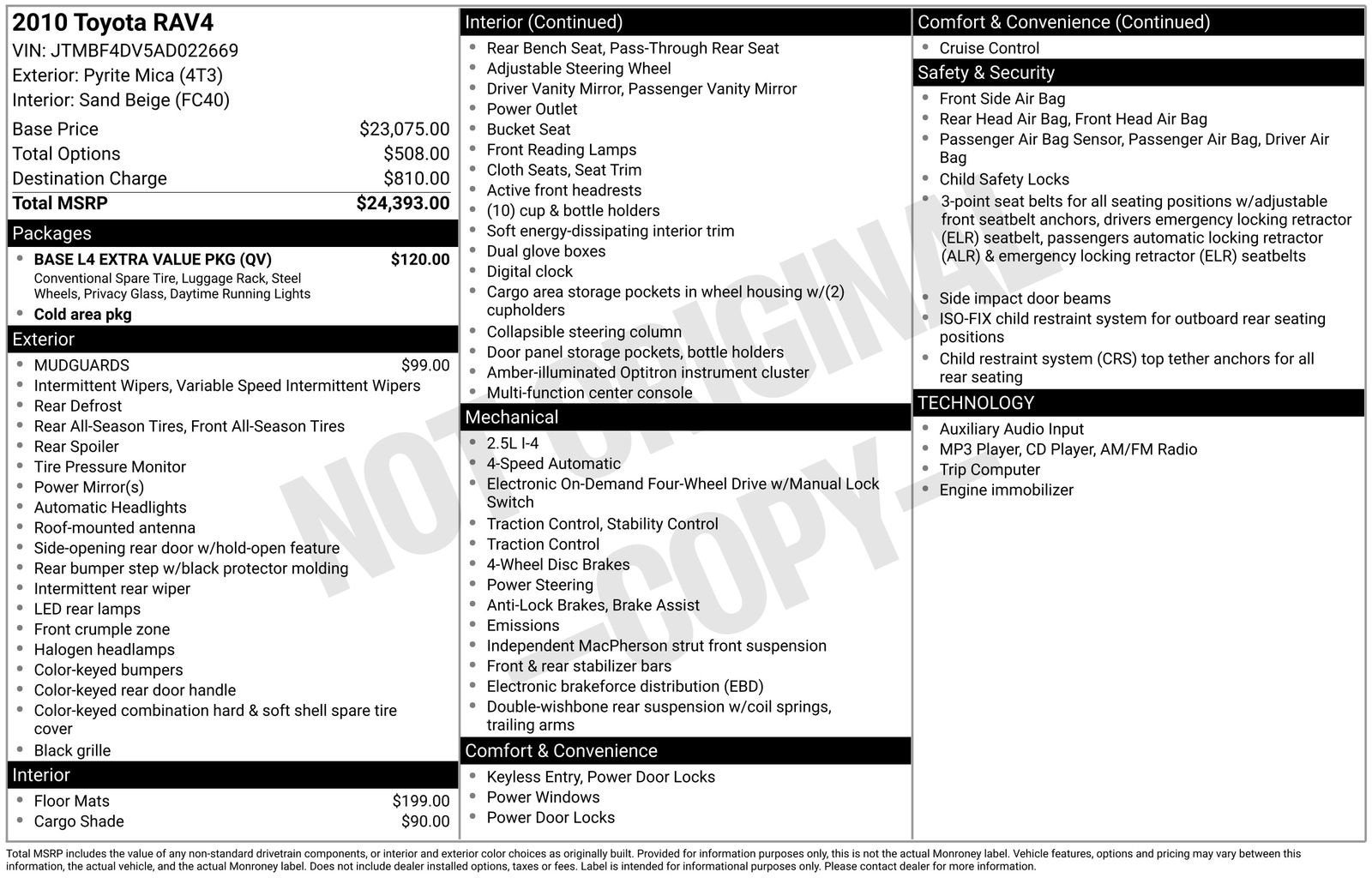 2010 Toyota RAV4 Base