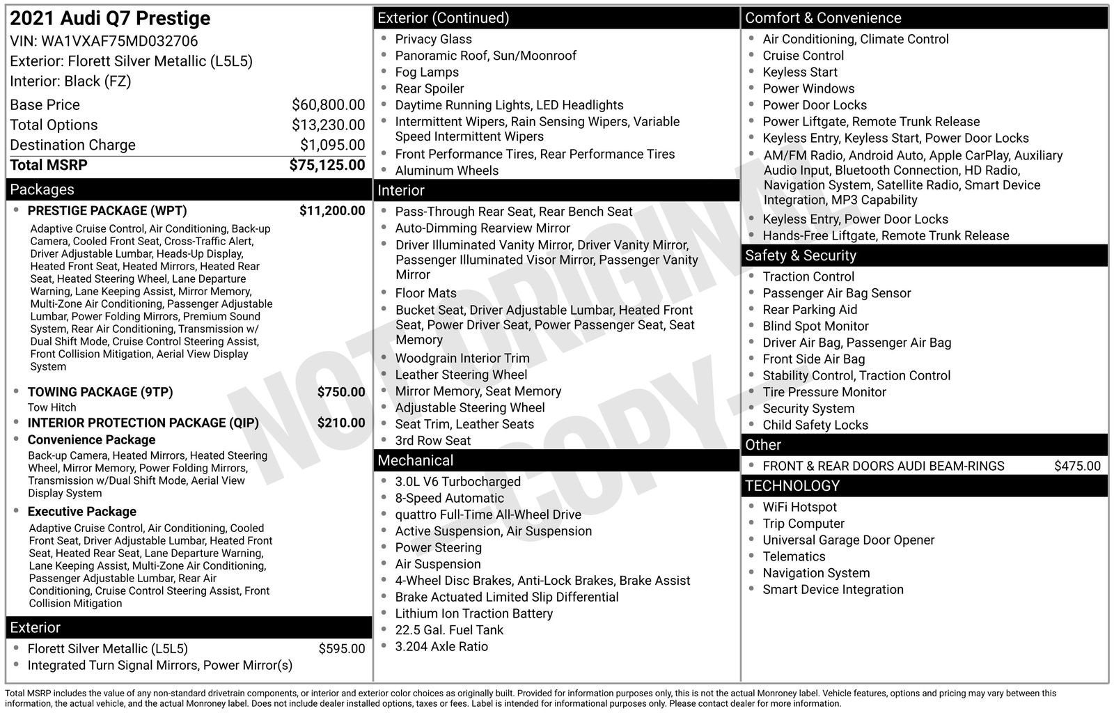 2021 Audi Q7 Prestige