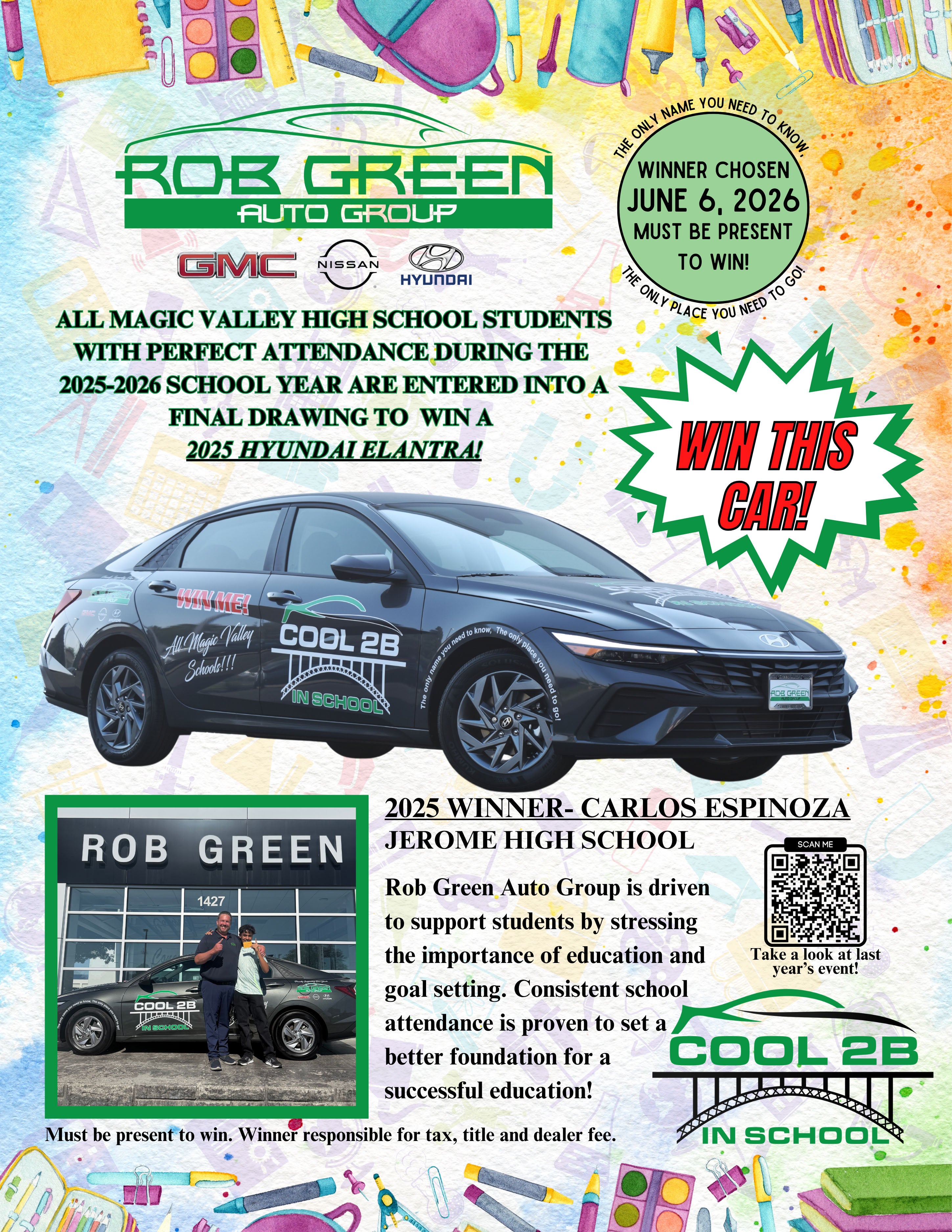 Rob Green Auto Group Rewards Perfect Attendance with a Chance to Win a 2025 Hyundai Elantra!